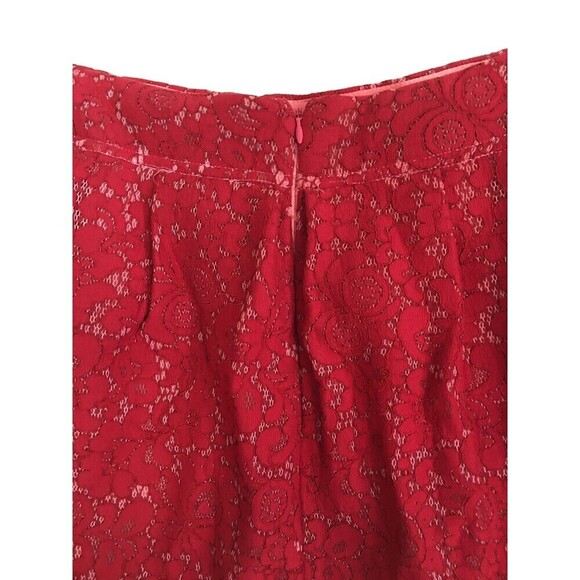 Express Short Skirt Women's Size 14 Red Lace Back Zipper - Picture 6 of 8